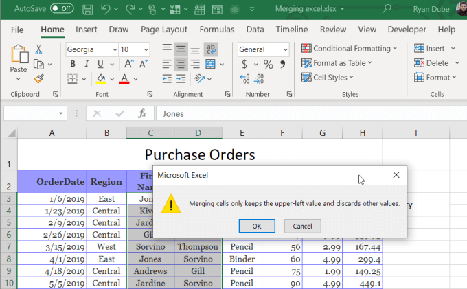 How To Merge Cells, Columns & Rows In Excel image 9